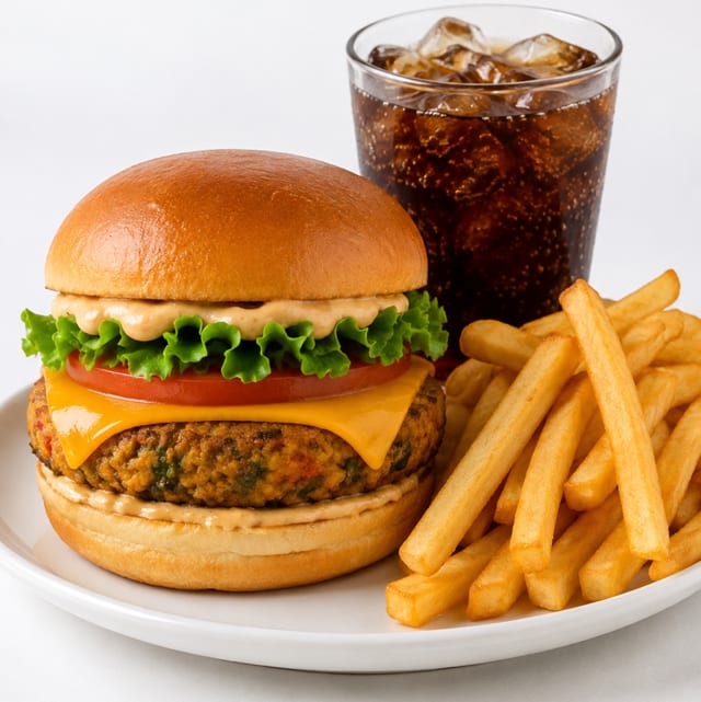 Veggie Patty Burger Meal.