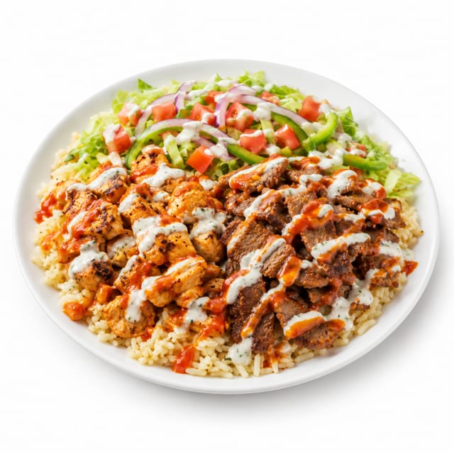 Chicken & Lamb Over Rice.