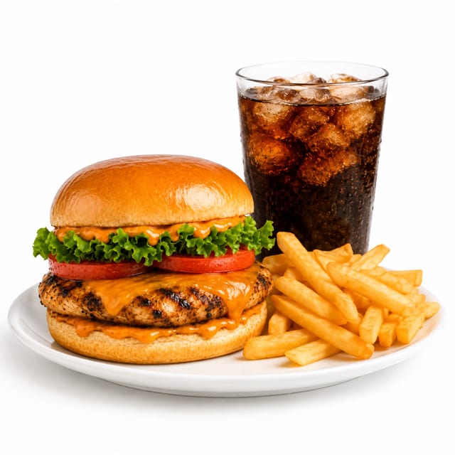 Chicken Burger Meal.