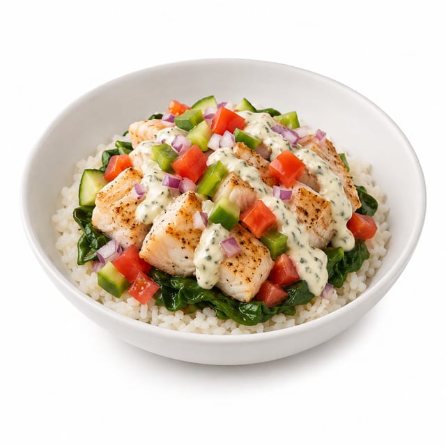 Seafood Over Rice.
