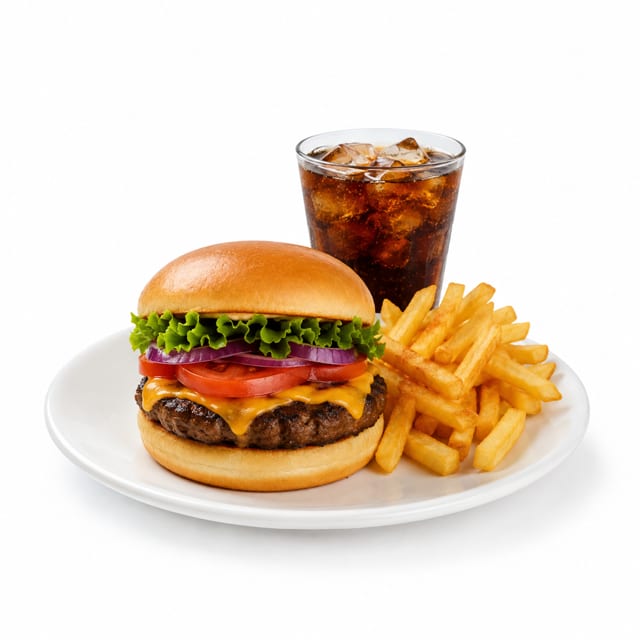 Original Angus Burger Meal.
