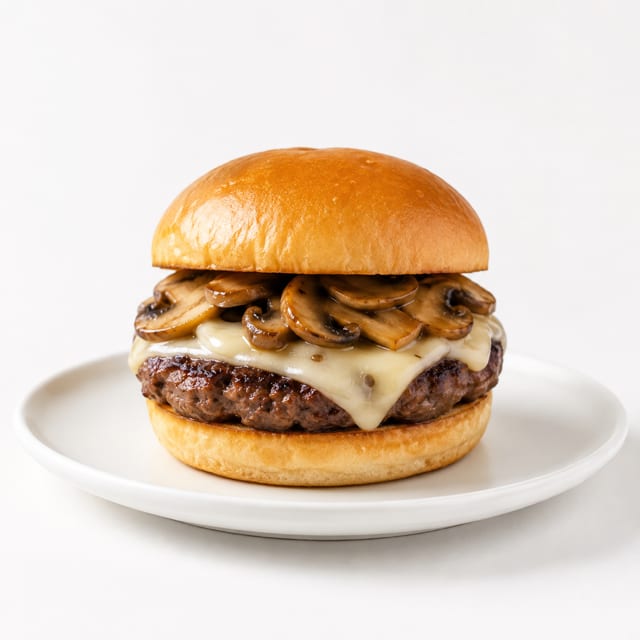 Mushroom Swiss Burger.