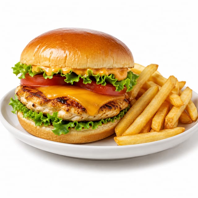 Chicken Burger Meal.