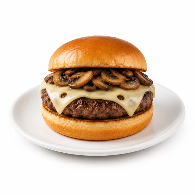 Mushroom Swiss Burger.