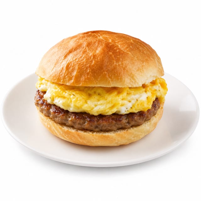 Egg & Sausage Sandwich.